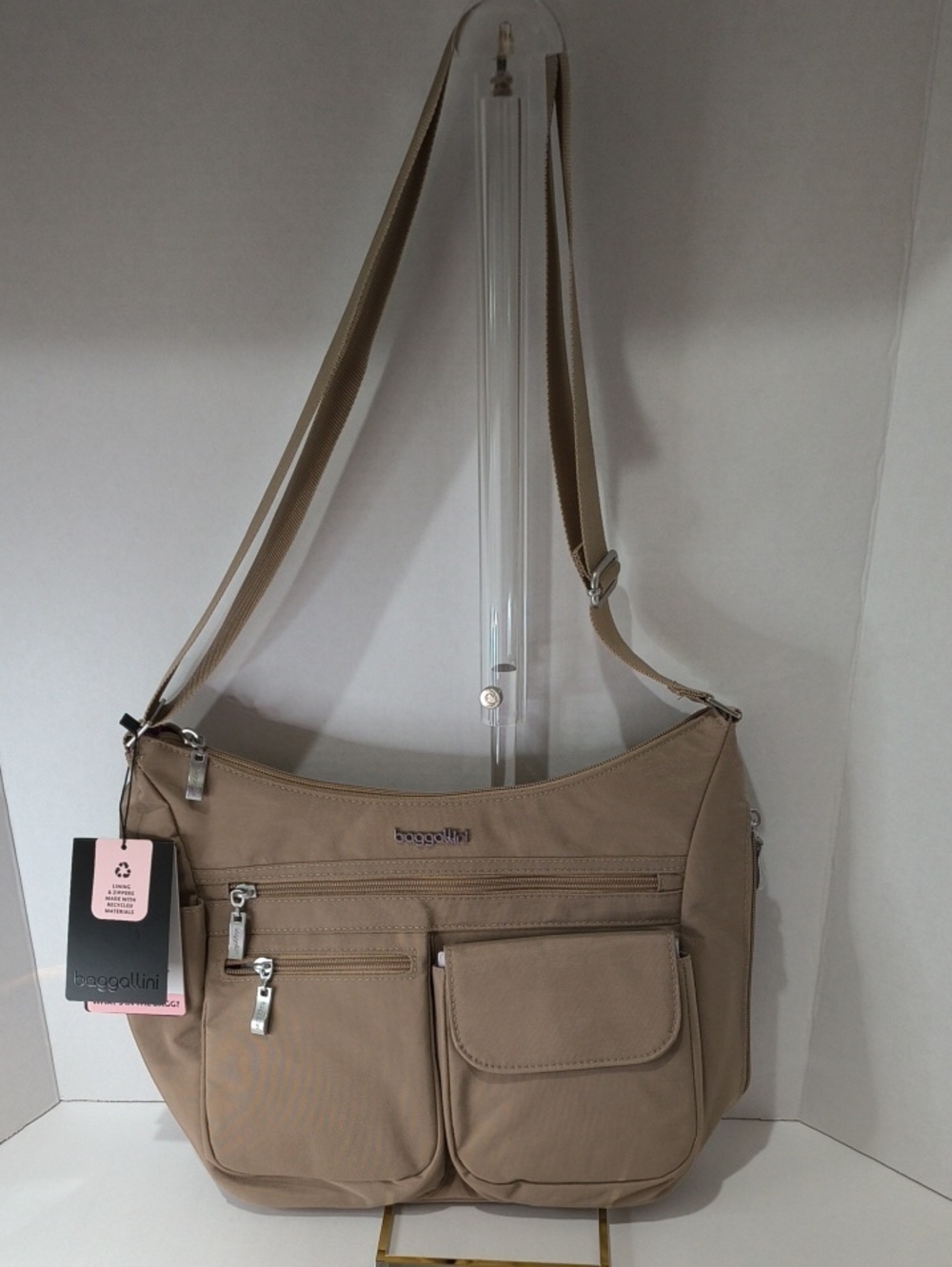 Baggallini Tan Everywhere Crossbody Bag